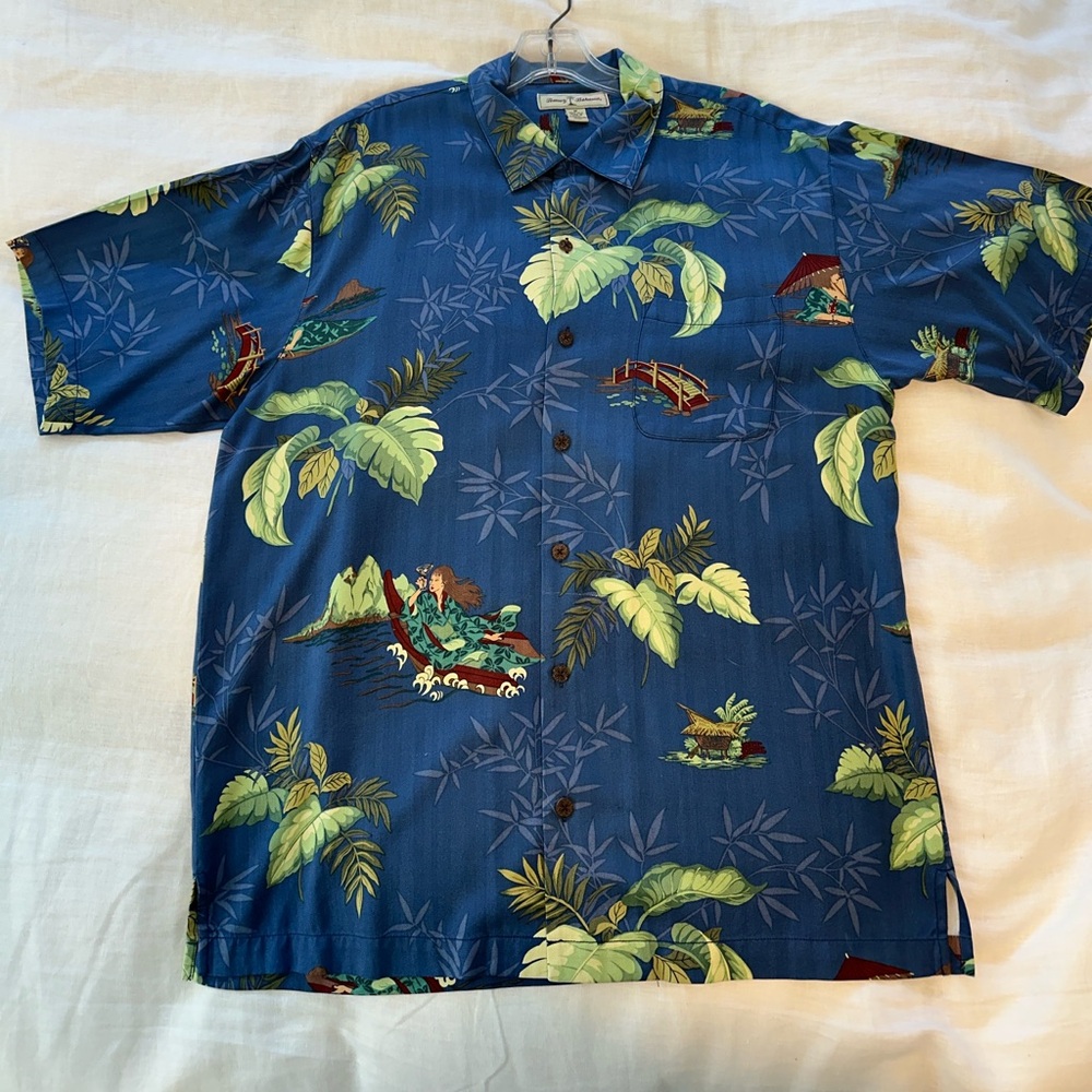 Tommy Bahama Silk Blue Tropical Men's Shirt